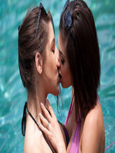 Hot lesbians on the swimming pool