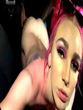 Naughty pink haired babe fucking